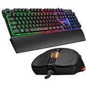 Resim Rampage KM-RX7 Fortuna Rainbow TR Q 8 Tuş 6400 DPI Klavye ve Mouse Seti 