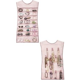 Resim Bucuks Elbise Şeklinde Takı Düzenleyici İki Taraflı Mücevherler Ve Takılar İçin Takı Organizer Renkli 