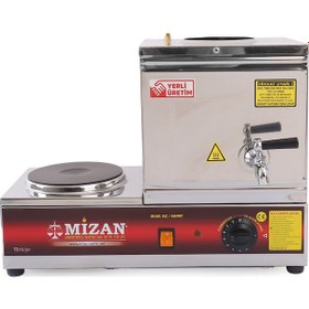 Resim Mizan Elektrikli Demlikli 10 L Kahveci Çay Kazanı Pleytli 