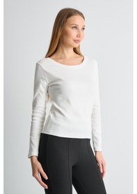 Resim Alexander Gardi Alexandergardı Uzun Kollu Basic Kadın Sweatshirt Beyaz 