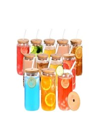 Resim 12'li Bambu Kapaklı Pipetli Cam Bardak Isıya Dayanıklı Borosilikat Kola Şekilli Kahve Sunum Bardağı 