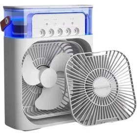 Resim Fantastik Store USB Bağlantılı 3'ü 1 Arada Nemlendirici Mini Klima Fan | 7 Renk Işıklı - Lisinya 