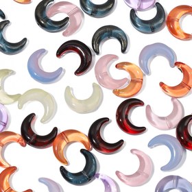 Resim 10 adet Cam Açık Ay Hilal Şekli Çerçeve Aralık Boncuk Takı Yapımı DIY Özel Bağlantı Elemanları Kolye Bilezik Küpe Şanslılıklar El Sanatları Malzemeleri 