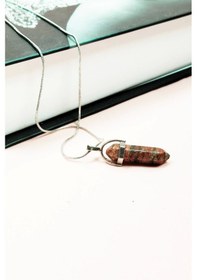 Resim Kantaşı Doğal Taşı Zincirli El Yapımı Tasarımlı Kolye Uç: 3,5 Cm Zincir: 20 Cm Kutulu Çok renkli 
