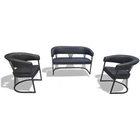 Resim Rio Metal Gövdeli Siyah Deri Ofis Koltuğu Ve Kanepeleri Deri Ofis Koltuğu Büro Koltuk Takımı Siyah 