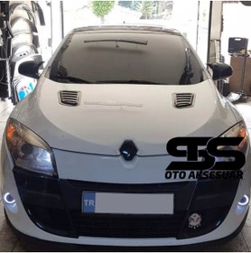 Resim STS Oto Aksesuar Renault Megan 3 Uyumlu Piano Black Kaput Üstü Havalandırma Izgarası 