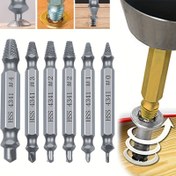 Resim 5 Adet Metal Hasarlı Vida Çıkarıcı Seti - Zorlanmadan Sökülmüş ve Kırık Vidaları Çıkarın, Elektriksiz Manuel Çalışma 