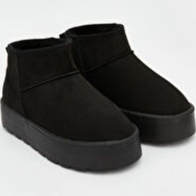 Resim Ce&ce Bilekboy Kadın Süet Peluşlu Kalın Taban Günlük Bot Siyah Siyah 