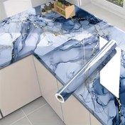 Resim 1 Rulo 60cm Genişlikte * 10m Uzunluklu Lüks Altın Kaplama Kendinden Yapışkan Duvar Kağıdı, Mermer Desenli Dekoratif Yenileme Mutfak Ocak Dolapları için, Yağ Geçirmez ve Isı Geçirmez Koruma Etiketleri, Masaüstü Modifikasyonu Mobilya ve Duvar Kağıdı Kaplama 