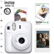 Resim Fujifilm Instax Mini 12 Fotoğraf Makinesi + Çerçeve + 10'lu Mini Film Seti Beyaz 
