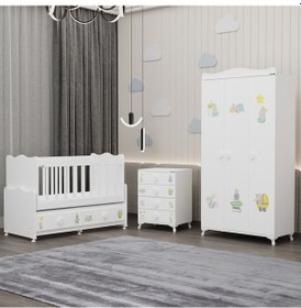 Resim Elegant Yıldız 3 Bebek Odası Takımı - Ayıcık Beyaz 