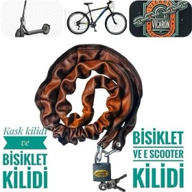 Resim CetKing Caro (1204) Bisiklet Kilidi Kask Kilidi Scooter Kilidi 100 cm 