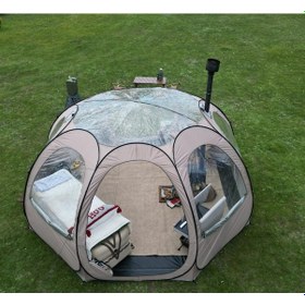 Resim Shufa Tam Otomatik Şeffaf Balon Çadır, Yağmuru Ve Kar Yağışı ... Bej 