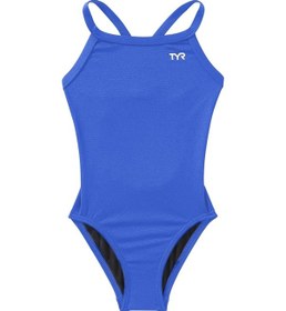 Resim Tyr Durafast Elite Diamondfit Kız Çocuk Mayo - Solid Koyu Mavi 