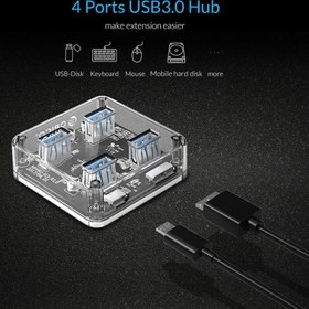 Resim Orico 4 Port Usb 3.0 Çoklayıcı Çoğaltıcı Hub Şeffaf Gövde 5 Gbps Kargo Bedava! Aynı Gün Kargo! 24 Saatte Adrese Teslim