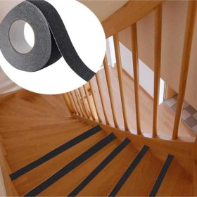 Resim Merdiven Zemin Kaydırmaz Güçlü Bant Yapışkanlı Kaymaz Bant Siyah 25 Mm X 5 Metre 