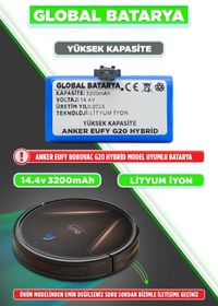Resim GLOBAL BATARYA Anker Eufy Robovac G20 Akıllı Robot Süpürge Bataryası 14.4v 3200mah Pil (yüksek Kapasite) 