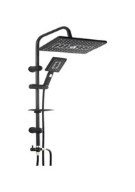 Resim Lüks Robot Duş Seti Mat Siyah Dikdörtgen Çok Fonksiyonlu Yağmur Robot Duş Sistemi Siyah Çok renkli 