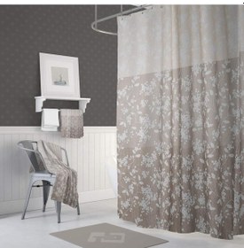 Resim Zethome Jackline Banyo Duş Perdesi 4247 Kahve Tek Kanat 1X120X200 Kahverengi 