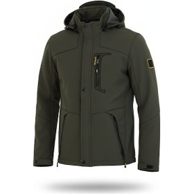 Resim Mero Life Içi Kürklü Kapüşonlu Su Ve Rüzgar Geçirmez Softshell Erkek Mont Haki 