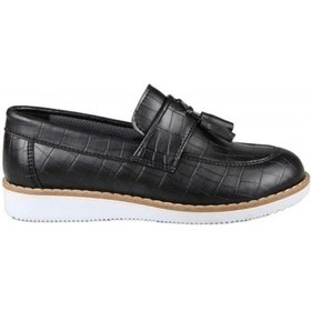 Resim Dc 3050 Düz Siyah Croco Erkek Kundura 