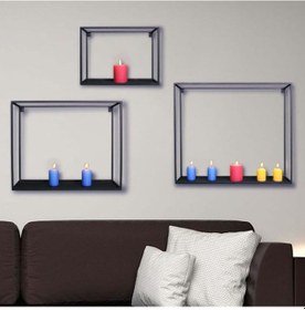 Resim Wessdizayn Metal Duvar Rafı Dekoratif 3 ‘Lü Set Wd-11 