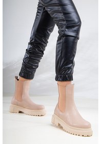 Resim D1850 Kadın Yanı Lastikli Ortopedik Bot Bootie Nut 