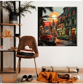 Resim Renkli Grafiti Sokak Kanvas Tablo 