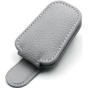 Resim Araç İçi Güneşlik Gözlük Tutucu - Deri Gözlük Askısı, Gri Renk Gri Gri 