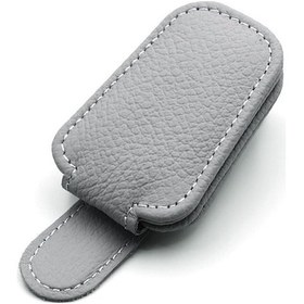 Resim Araç İçi Güneşlik Gözlük Tutucu - Deri Gözlük Askısı, Gri Renk Gri Gri 