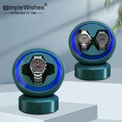 Resim 1pc SimpleWishes Çift Yuvalı Saat Rüzgarı, PVC Malzeme, Sessiz Motor, LED Işık, Esnek Yastık, USB/Pil Güçlü, Erkek ve Kadınlar İçin Otomatik Saatler İçin Uygun, Pilsiz 