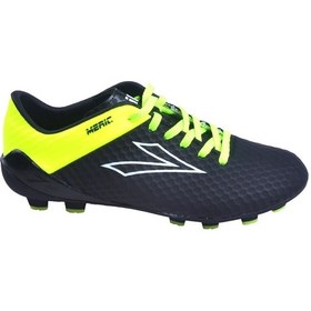 Resim Lig Meriç Km Krampon Çim Saha Erkek Spor Futbol Ayakkabısı Siyah - Sarı 001 