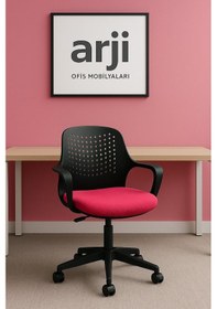 Resim Arji Ev Ve Ofis Çalışma Sandalyesi Bilgisayar Ve Sekreter Koltuğu Kırmızı 