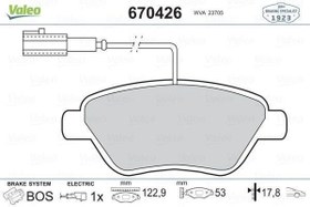 Resim Fiat Doblo Ön Fren Balatası Çift Fiş 1.2-1.9 / 8V-16V MultiJet VALEO 77366134 