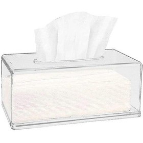 Resim Akrilik Peçete Kutusu Tutucu, Banyo, Mutfak Ve Arabalar İçin Peçete Saklama Amaçlı Şeffaf Peçete Kutusu Gerçekler Peçete Kutusu Tutucu Peçete Dispenseri 26x14x11cm 