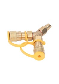 Resim Symbee 3/8 İnç Bakır Gaz Y Parçacığı, Çiftli Hızlı Bağlantı, Barbekü, Jeneratör, Bahçe Isıtıcı, Pitsa Fırını İçin, Kaçak Engelleme, Kolay Kullanım 