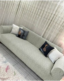 Resim Düz Jakarlı 3 Kişilik Krem-gri Kanepe Örtüsü Lastikli Koltuk Örtüsü Çekyat Örtüsü Koltuk Kılıfı Kahve 