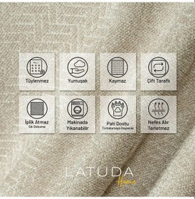 Resim Jakarlı Şönil Koltuk Örtüsü Çekyat Örtüsü Koltuk Şalı 110x175 2 Ad. Kaymaz Camel Camel 