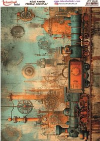 Resim Pirinç Dekopaj Kağıdı 30x42cm Pt-656 Tren 