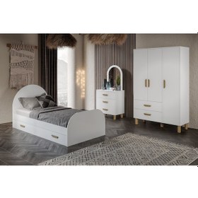 Resim Bohem Cocuk Odası Takımı Yavrulu Tamamı Mdf Beyaz 