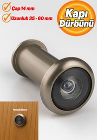 Resim Badem10 Kapı Dürbünü Kısa Saten 35-60 mm 14 mm Delik Çapı Güvenlik Gözetleme Aparatı Metal Gövde 