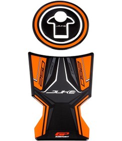 Resim GP Kompozit KTM Duke 250 2017-2022 Uyumlu Tank Pad Siyah-Turuncu 