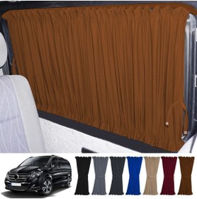 Resim Oto Pandami Mercedes Vito W447 5 Cam 2014+ Uyumlu Taba Raylı Oto Perde Takımı 