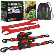 Resim Rhino USA 2’li Otomatik Geri Çekilebilir Bağlama Kayışı 2.5 cm x 3 m 540 kg Dayanıklılık 