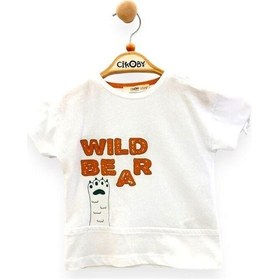 Resim Çikoby Erkek Bebek Pamuklu Kısa Kollu Tshirt-13806-beyaz Beyaz 