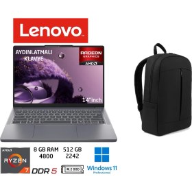 Resim Lenovo ıdeapad Slim 3 Amd Ryzen 7 170 Cpu 8 GB 512 GB Amd Radeon 680 M W11 Pro 14 Inç 83K6006JTR Duddi Çanta 