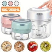 Resim 1 Adet USB ile Çalışan Kablosuz Elektrikli Doğrayıcı, 250ml Kap, Dayanıklı Paslanmaz Çelik Bıçaklar, Ev, Seyahat, Kamp ve Ofis İçin Taşınabilir Blender - Et, Sebze, Soslar için İdeal - Lityum Pil ile Kompakt Tasarım, Mutfak Aleti, Modern Mutfak Eşyası, Sağlam Yapı, Dış Mekan Tutkunları için Hediye, Yemek Hazırlama, Dayanıklı Karıştırma Kabı 