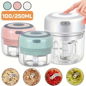 Resim 1 Adet USB ile Çalışan Kablosuz Elektrikli Doğrayıcı, 250ml Kap, Dayanıklı Paslanmaz Çelik Bıçaklar, Ev, Seyahat, Kamp ve Ofis İçin Taşınabilir Blender - Et, Sebze, Soslar için İdeal - Lityum Pil ile Kompakt Tasarım, Mutfak Aleti, Modern Mutfak Eşyası, Sağlam Yapı, Dış Mekan Tutkunları için Hediye, Yemek Hazırlama, Dayanıklı Karıştırma Kabı 