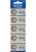 Resim Supex CR2450-C5 3V Lityum Düğme Pil 5'li 