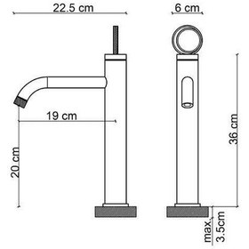 Resim Fontana Yüksek Lavabo Bataryası Altın Fk-4022 Altın 